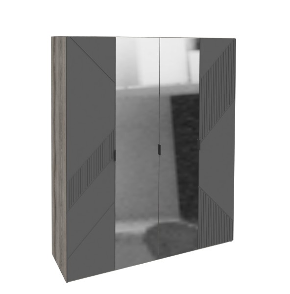 Шкаф четырёхдверный с зеркалами Манхеттен