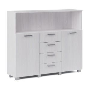 Стеллаж низкий для документов с 2мя фасадами и ящиками Конгресс (мод. 4.5)