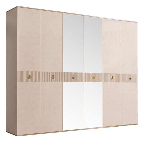 Шкаф шестидверный с зеркалами Римини Соло